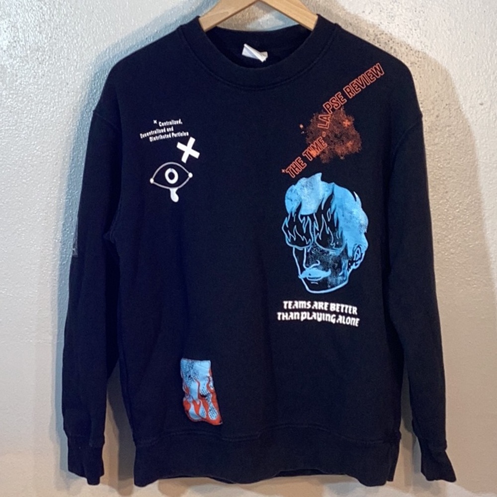 Zara Black Graphic Sweatshirt